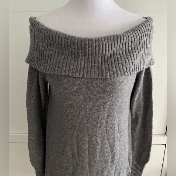 Banana Republic Charcoal Off-Shoulder Sweater Dress - Picture 2 of 5